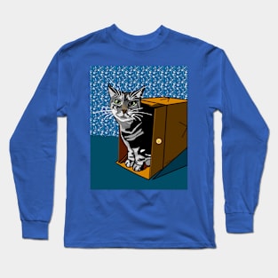 Cat in a box Cute Tabby Copyright by TeAnne Long Sleeve T-Shirt